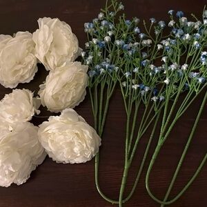 Artificial Baby's Breath Stem Spray - Blue and White - Home Accents